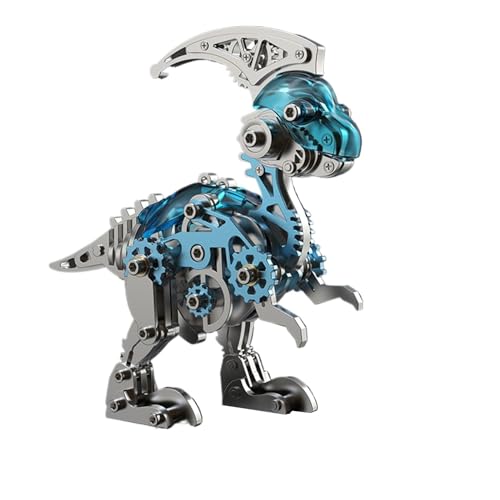 AVLUZ 3D-Metall-Parasaurolophus-Puzzle for Erwachsene, DIY-Montage-Dinosaurier-3D-Metallmodell, Heimdekoration, Tischdekoration, Geburtstagsgeschenke for Männer (Size : Blue) von AVLUZ