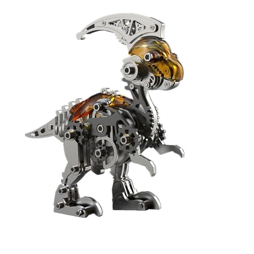 AVLUZ 3D-Metall-Parasaurolophus-Puzzle for Erwachsene, DIY-Montage-Dinosaurier-3D-Metallmodell, Heimdekoration, Tischdekoration, Geburtstagsgeschenke for Männer (Size : Orange) von AVLUZ