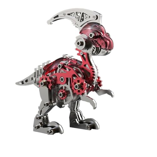 AVLUZ 3D-Metall-Parasaurolophus-Puzzle for Erwachsene, DIY-Montage-Dinosaurier-3D-Metallmodell, Heimdekoration, Tischdekoration, Geburtstagsgeschenke for Männer (Size : Red) von AVLUZ