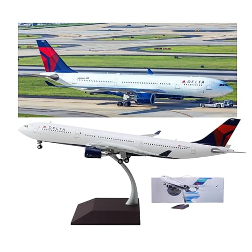 47 cm großes Modellflugzeug Delta Airlines A330, Maßstab 1:130, vorgefertigtes Druckgussmodell, Touch- oder Soundsteuerung mit abnehmbaren, rotierenden Triebwerken, Ausstellungsständer 47 cm großes Modellflugzeug Delta Airlines A330, Maßstab 1:130, vorgefertigtes Druckgussmodell, Touch- oder Soundsteuerung mit abnehmbaren, rotierenden Triebwerken, Ausstellungsständer von AVMLWEPA