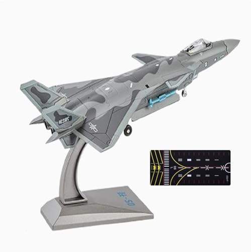 AVMLWEPA 1/100 J20 Flugzeug-Legierung Fighter Jet Metall Display Modell mit Ständer Replik Militär mit anschließbarer Landebahn für Militärbegeisterte Sammlungen Gedenken oder Geschenk (schwarz) von AVMLWEPA