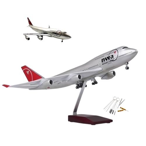 AVMLWEPA 1:130 Großflugzeug, Northwest 747-Flugzeugmodell, vorgefertigtes Flugzeug mit Ständer, 10-teiliges Spitzenreiniger-Werkzeugset for Erwachsene Luftfahrt-Enthusiasten, Geschenke(Normal) von AVMLWEPA
