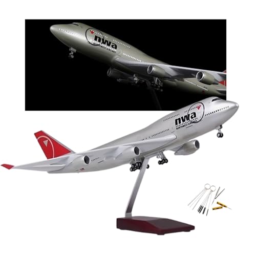 AVMLWEPA 1:130 Großflugzeug, Northwest 747-Flugzeugmodell, vorgefertigtes Flugzeug mit Ständer, 10-teiliges Spitzenreiniger-Werkzeugset for Erwachsene Luftfahrt-Enthusiasten, Geschenke(Upgraded) von AVMLWEPA