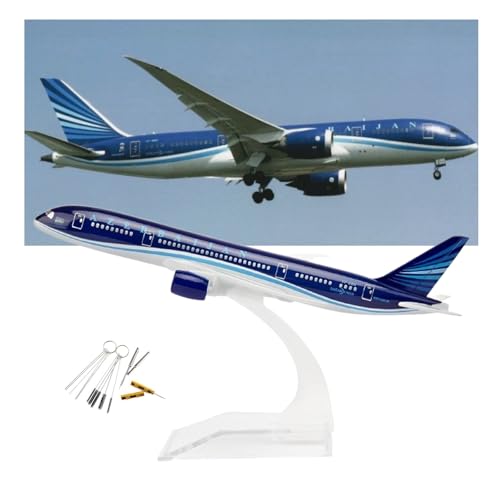 Aserbaidschan 787 Maßstab 1:400, Flugzeug-Druckguss-Metall mit Ständer und 10-teiligem Spitzenreiniger-Werkzeugset, Sammlerstück für Luftfahrt-Enthusiasten, Geschenk (A) von AVMLWEPA