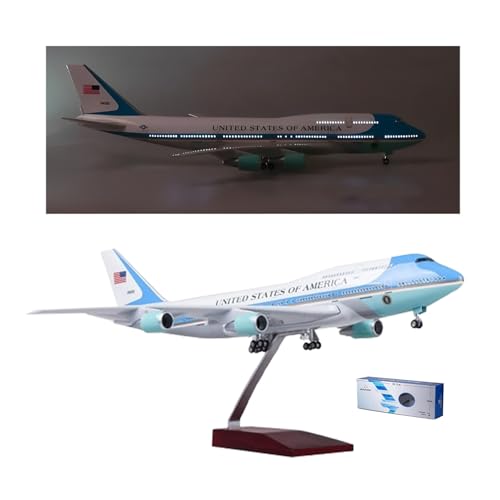 B747 Flugzeugmodell im Maßstab 1:150, Druckguss-Metall-Flugzeug mit Ständer, Touch- oder Soundsteuerung, für Ausstellung, Geschenke für Luftfahrtbegeisterte, Dekorationen (Upgraded Lighting) von AVMLWEPA