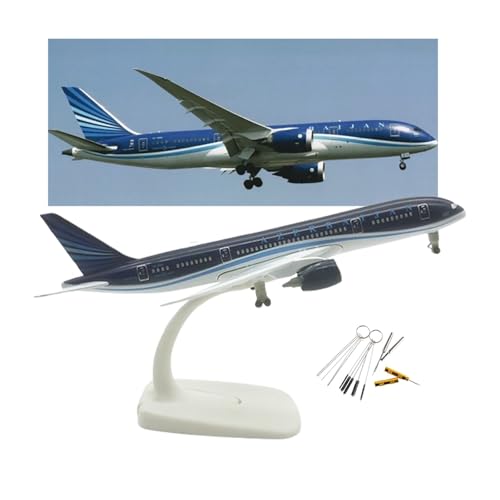 Maßstab 1:400, Aserbaidschan 787 Modelllegierung, Flugzeug, Druckguss-Metall mit Ständer und 10-teiligem Spitzenreiniger-Werkzeugset, Sammlerstück für Luftfahrt-Enthusiasten, Geschenk (B) von AVMLWEPA