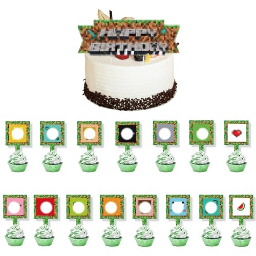 16 Stück Tortendeko für Kindergeburtstag Junge ， Kuchen DekorationenCupcake Einsatz für Kinder Junge Geburtstag Party von AVRUYPI