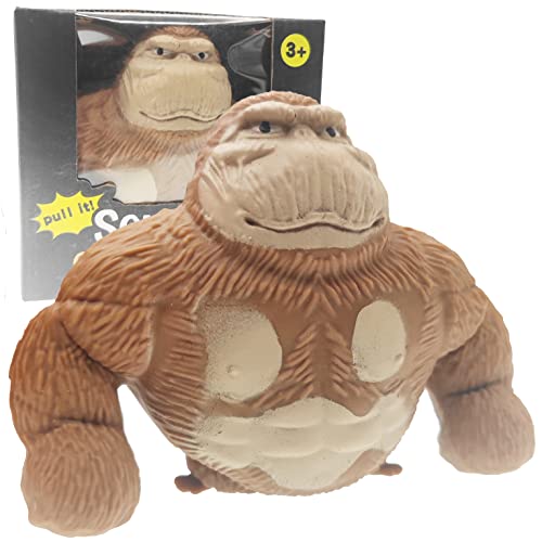 AWANGLUO Lustiges Kaffee-Overall-Spielzeug, Figur für Kinder und Erwachsene, elastisches Gorilla-Spielzeug, Dekompressionsspielzeug, sensorisches Stressabbau-Spielzeug für Kinder und Erwachsene von AWANGLUO