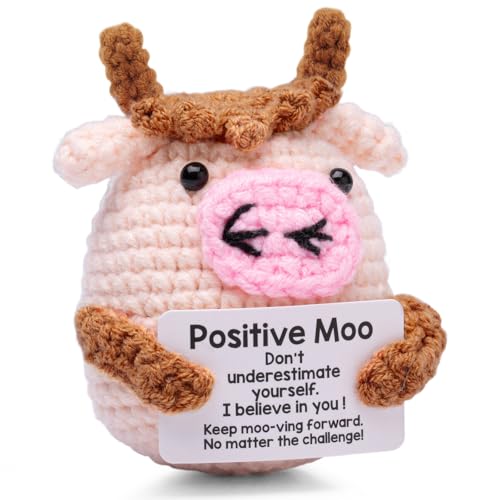 AWARDSEN Positive Moo Emotionale Unterstützung Moo mit Motivationskarte Positive Häkeltiere Lustige Geschenke für Frauen Männer Handgemachte Niedliche Sachen Viel Glück Geschenke AWARDSEN Positive Moo Emotionale Unterstützung Moo mit Motivationskarte Positive Häkeltiere Lustige Geschenke für Frauen Männer Handgemachte Niedliche Sachen Viel Glück Geschenke von AWARDSEN