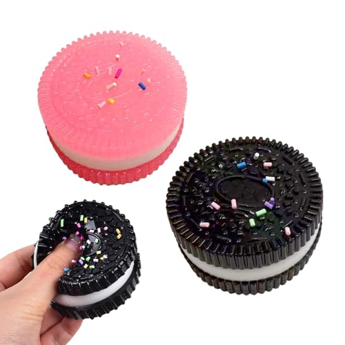 AWAVM 2 Stress Relief Toys, Super Soft Cookie Squeeze Toys, Fufu Taba Stress Toys for Anxiety Relief, Pinching Biscuits Simulation, Stress Ball Squeeze Toys, Biscuit Squishy Toy von AWAVM