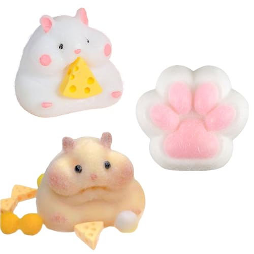 AWAVM 3 Stück Hamster, Squishy, Katzenpfote, Squishy, Fufu Yoyo Taba Squishy Riese, Kawaii Squishy Katze, Squishy Anti-Stress-Spielzeug, Anti-Stress-Spielzeug, Squishy Katze und Hamster für Kinder und AWAVM 3 Stück Hamster, Squishy, Katzenpfote, Squishy, Fufu Yoyo Taba Squishy Riese, Kawaii Squishy Katze, Squishy Anti-Stress-Spielzeug, Anti-Stress-Spielzeug, Squishy Katze und Hamster für Kinder und von AWAVM