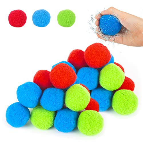 AWAVM 30 Stück Softball Wasserbomben wiederverwendbar Weiche Wasserbälle in bunten Farben - Umweltfreundlich Splash Ball Wasser Ballon für Wasserschlacht im Garten Pool und Tramnpolin AWAVM 30 Stück Softball Wasserbomben wiederverwendbar Weiche Wasserbälle in bunten Farben - Umweltfreundlich Splash Ball Wasser Ballon für Wasserschlacht im Garten Pool und Tramnpolin von AWAVM
