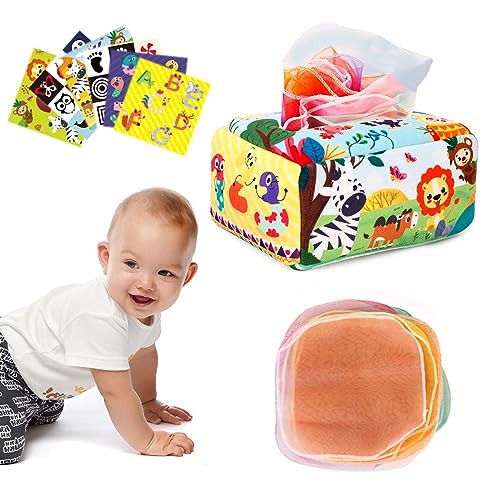 AWAVM Baby Spielzeug 6 Monate, Tissue Box Montessori Spielzeug, Sensory Toy Baby, High Contrast Baby Spielzeug für Babys 0-12 Monate, Jungen und Mädchen, Kinder Early Educational Toy, Baby Geschenke von AWAVM