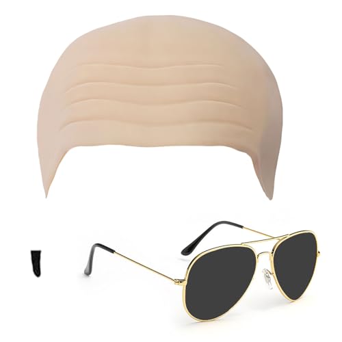 AWAVM Cosplay Zubehör Cosplay Set Glatze Kopfhaut Kühle Sonnenaugen Kleines Stück Schwarz Fake Bart Herren Party Kostüm AWAVM Cosplay Zubehör Cosplay Set Glatze Kopfhaut Kühle Sonnenaugen Kleines Stück Schwarz Fake Bart Herren Party Kostüm von AWAVM
