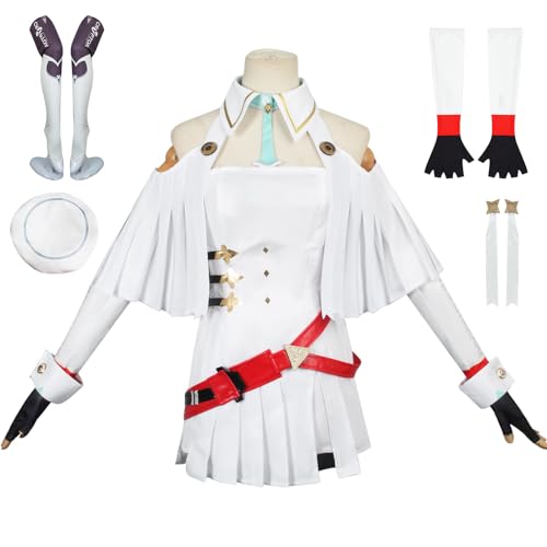AWDOAJOI Cosplay-Kostüm, Anime, Damenrock, Kleid, Rennanzug, Uniform, Halloween-Party-Outfit mit Hut (Größe XL) von AWDOAJOI