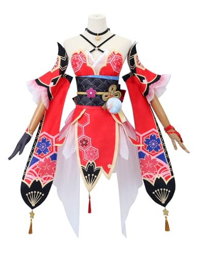 AWDOAJOI Cosplay-Kostüm, glitzerndes Anime-Honkai-Stern-Schienenkleid, komplettes Set, Uniform, Halloween-Party-Outfit (XL) von AWDOAJOI