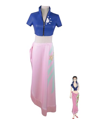 AWDOAJOI Cosplay-Kostüm Anime Nico Robin Einteiler für Damen, Jacke, Rock, Uniform, Halloween, Party, Anzüge (Größe M) von AWDOAJOI