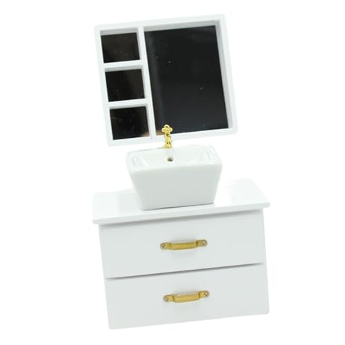 AWHAO 1/12 Badezimmer Set, Zubehör, Puppenhaus Möbelmodell, Valentinstagsgeschenke für Kinder, Weiß AWHAO 1/12 Badezimmer Set, Zubehör, Puppenhaus Möbelmodell, Valentinstagsgeschenke für Kinder, Weiß von AWHAO