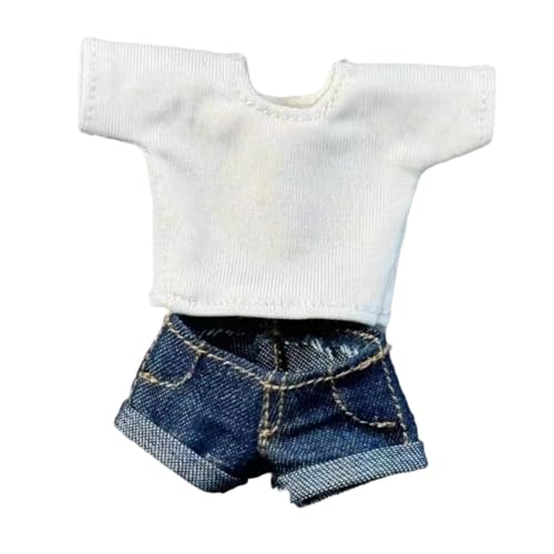 AWHAO 1/12 Figur T Shirt Jean Shorts Outfit Retro Casual Mode Stilvolle Pullover Top für 6'' Zoll Weibliche Puppe Action Figuren Zubehör, Blaue Hosen AWHAO 1/12 Figur T Shirt Jean Shorts Outfit Retro Casual Mode Stilvolle Pullover Top für 6'' Zoll Weibliche Puppe Action Figuren Zubehör, Blaue Hosen von AWHAO