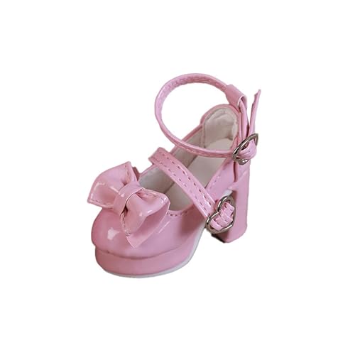 AWHAO 1/4 Weibliche Figurenschuhe, Mini, Herzschnallen Fashion Doll Accessoires, High Heel Schuhe mit Süßer Bogen, für Weibliche Actionfiguren, Rosa AWHAO 1/4 Weibliche Figurenschuhe, Mini, Herzschnallen Fashion Doll Accessoires, High Heel Schuhe mit Süßer Bogen, für Weibliche Actionfiguren, Rosa von AWHAO