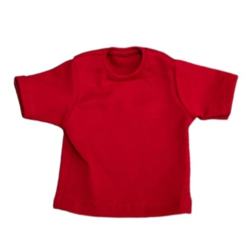 ＡＷＨＡＯ 1/6 Damen T Shirt Kostüm Miniatur Kleidung Kurze Ärmel für 12 Zoll Dress Up Puppenmodell Damen Herren Figuren Zubehör, Rot von ＡＷＨＡＯ