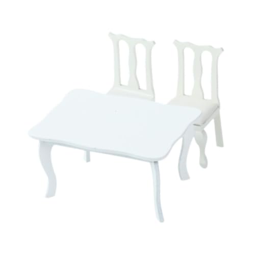 ＡＷＨＡＯ 1:12 Dollhouse Tisch Und Stuhl Set DIY Simulation Hobbyhandwerk für Kinder Jungen von ＡＷＨＡＯ