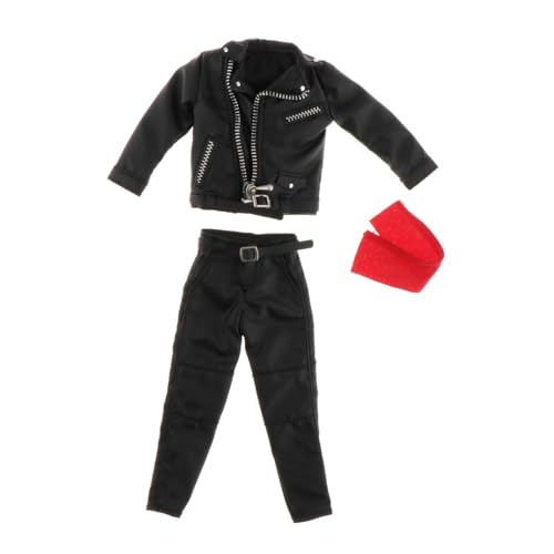 AWHAO 1:12 Mann PU Lederjacke Set mit Hosengürtel Schal Casual Mode Voller Anzug AWHAO 1:12 Mann PU Lederjacke Set mit Hosengürtel Schal Casual Mode Voller Anzug von AWHAO
