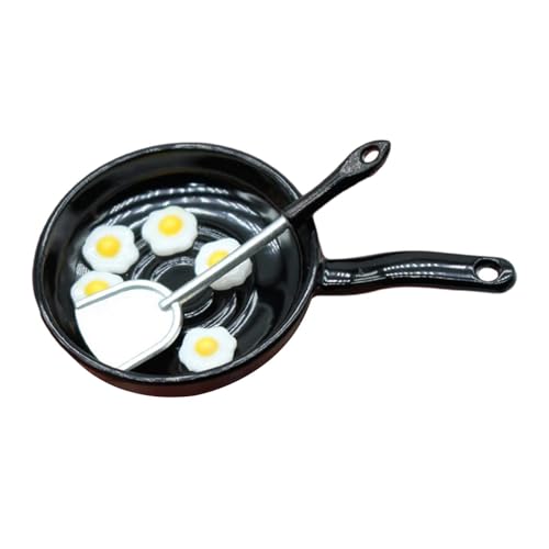 AWHAO 1:12 Skala Miniatur Bratpfanne Und Spatel Pochierte Eier für Dollhouse AWHAO 1:12 Skala Miniatur Bratpfanne Und Spatel Pochierte Eier für Dollhouse von AWHAO