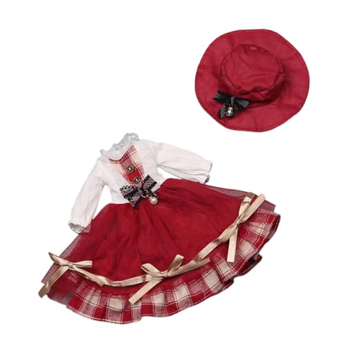 ＡＷＨＡＯ 1:6 Kleid Set, Cosplay mit Zubehör, Flexibilität, DIY, Fantasie, Koordination, Kostüm, Verkleidung für 30 cm Große Action Figur Puppe, ROT von ＡＷＨＡＯ