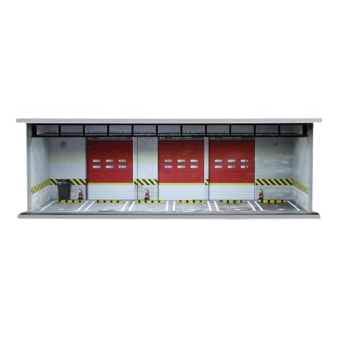 ＡＷＨＡＯ 1:64 Auto Garage auf Einer Formskala mit Stiecast Displaykästen Sammler LEDs für Modellautos, Feuertür von ＡＷＨＡＯ