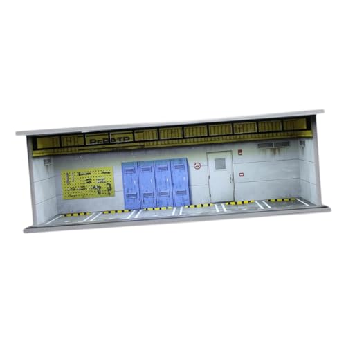 ＡＷＨＡＯ 1:64 Auto Garage auf Einer Formskala mit Stiecast Displaykästen Sammler LEDs für Modellautos, Wartungsraum von ＡＷＨＡＯ