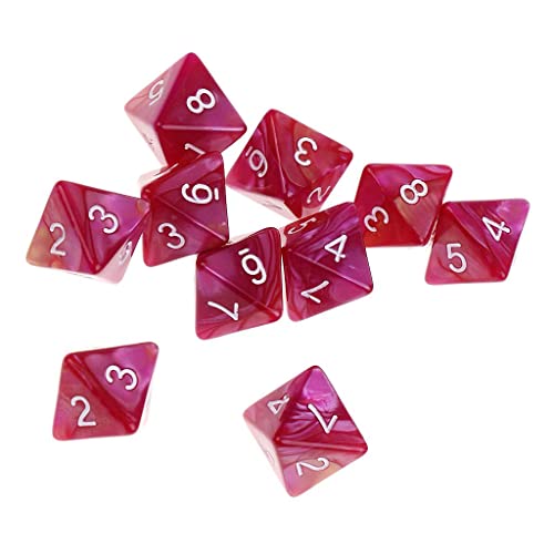 AWHAO 10 Stück 8 Seitiges D8 Polyeder für Party Und Tischspiele, Lila Rot, 16mm AWHAO 10 Stück 8 Seitiges D8 Polyeder für Party Und Tischspiele, Lila Rot, 16mm von AWHAO