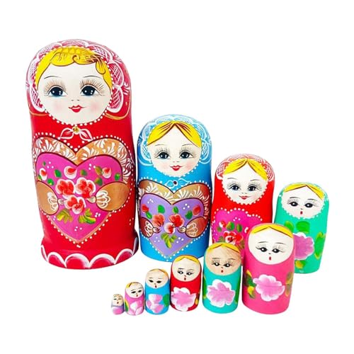 AWHAO 10Pcs Russian Nesting Dolls Hand Paint Stacking Doll Set für Kinder Kinder AWHAO 10Pcs Russian Nesting Dolls Hand Paint Stacking Doll Set für Kinder Kinder von AWHAO