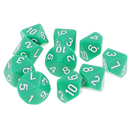AWHAO 10x Polyedrisches Seitiges D10 Spielzeug für Zubehör, Hellgrün AWHAO 10x Polyedrisches Seitiges D10 Spielzeug für Zubehör, Hellgrün von AWHAO