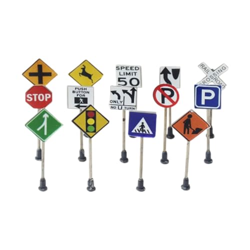 AWHAO 14 Teiliges Mini Verkehrszeichen Modell Spielset für Mikrolandschaften Im Maßstab 1/87 HO AWHAO 14 Teiliges Mini Verkehrszeichen Modell Spielset für Mikrolandschaften Im Maßstab 1/87 HO von AWHAO