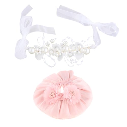 ＡＷＨＡＯ 15 cm Puppenkleid, Süße Puppenkleidung, Puppenzubehör, Stilvolles DIY Puppenspielzeug, Puppenkleidung, Haarschmuck Als Geschenk, Kleine Mädchen, Pinke Blume von ＡＷＨＡＯ