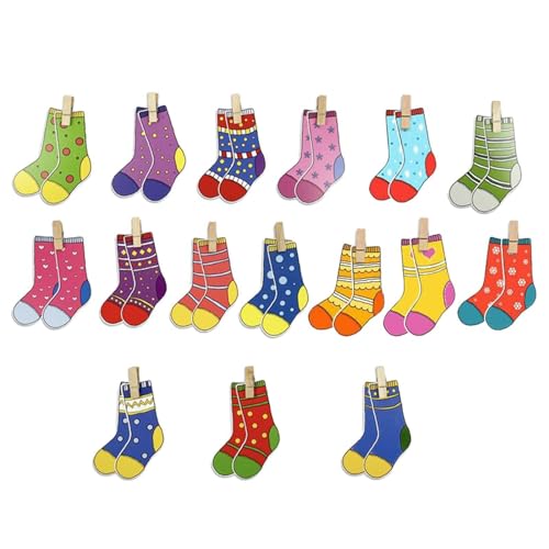AWHAO 16 Stücke Holzclipsocken Farbanpassung Puzzle Lernspielzeug für Kinder AWHAO 16 Stücke Holzclipsocken Farbanpassung Puzzle Lernspielzeug für Kinder von AWHAO