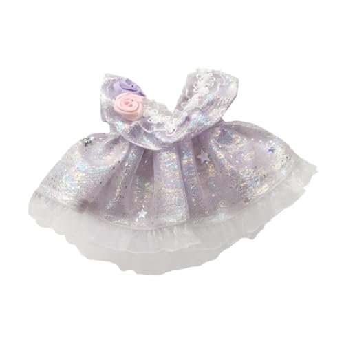 ＡＷＨＡＯ 17 cm Plüschpuppenkleid Puppenkleidung Dekoration Plüschpuppenzubehör für Kleine Mädchen Kostümzubehör Puppenoutfits Niedlich, Lila von ＡＷＨＡＯ