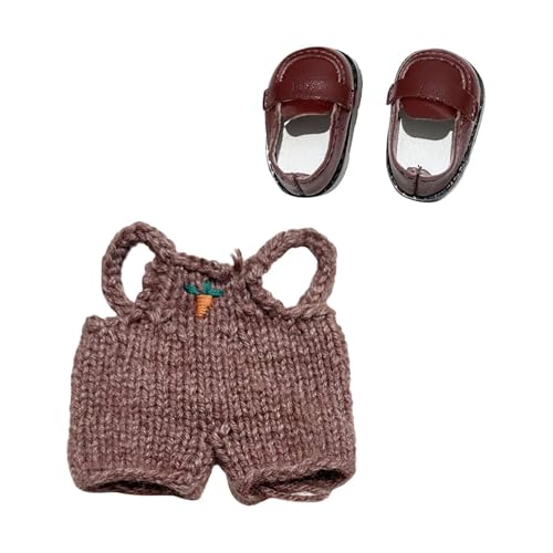 ＡＷＨＡＯ 17 cm Puppenkleidung, Puppenoutifit, Bequem, Trendig, Niedlich, Puppenkleidung, Anzug, Puppenkleidung für Kleine Mädchen, Kindergeschenk, braun von ＡＷＨＡＯ
