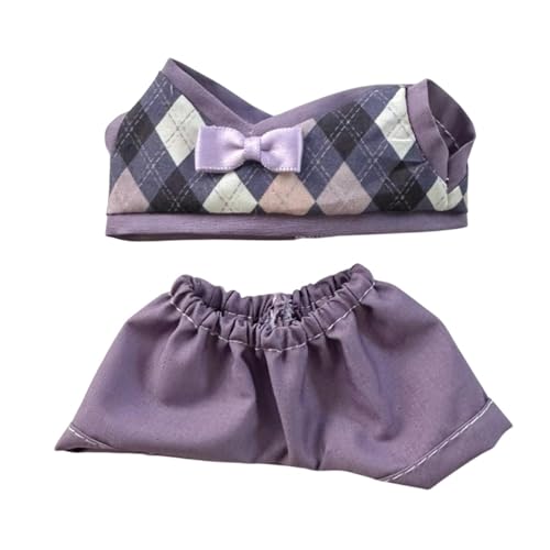 AWHAO 2 X Karierte Puppenkleidung, Anzug, Kostüme für Kinder, Foto Requisiten, Bezaubernde Dekoration, Weicher Anhänger, Puppen Outfits, Zum Verkleiden für, Lila Hosen AWHAO 2 X Karierte Puppenkleidung, Anzug, Kostüme für Kinder, Foto Requisiten, Bezaubernde Dekoration, Weicher Anhänger, Puppen Outfits, Zum Verkleiden für, Lila Hosen von AWHAO
