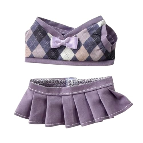 AWHAO 2 X Karierte Puppenkleidung, Anzug, Kostüme für Kinder, Foto Requisiten, Bezaubernde Dekoration, Weicher Anhänger, Puppen Outfits, Zum Verkleiden für, Lila Rock AWHAO 2 X Karierte Puppenkleidung, Anzug, Kostüme für Kinder, Foto Requisiten, Bezaubernde Dekoration, Weicher Anhänger, Puppen Outfits, Zum Verkleiden für, Lila Rock von AWHAO