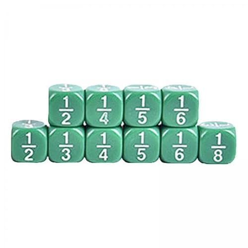 ＡＷＨＡＯ 2X 10pcs Fraction Dice Pädagogische Kinder Mathematikspielzeug Mathematikmaterial Green von ＡＷＨＡＯ