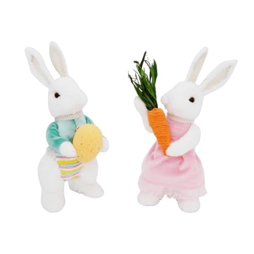 AWHAO 2er Pack Dekorative Osterhasen Plüschfiguren, Style A AWHAO 2er Pack Dekorative Osterhasen Plüschfiguren, Style A von AWHAO