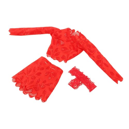 ＡＷＨＡＯ 3 1/6 Tops auf Skala Und Rock Hüfte Hüfte in Hand Puppe Miniaturkleidung, Rot von ＡＷＨＡＯ