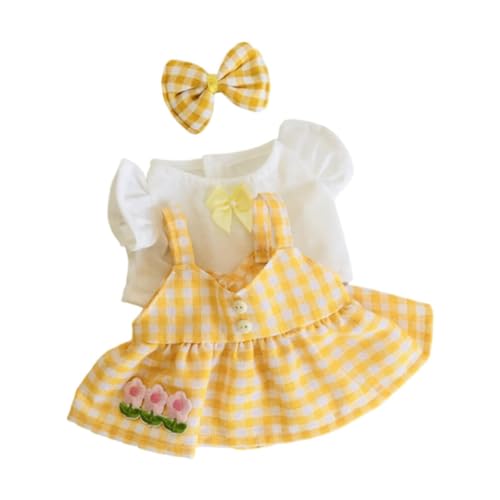 AWHAO 3 Stück 20 cm Miniatur Puppenkleidung, Niedliche Puppenkleidung, Handgefertigt, Alltagskleidung, Mädchen Puppen Outfits für 20 cm Große Plüschpuppen, Gelb AWHAO 3 Stück 20 cm Miniatur Puppenkleidung, Niedliche Puppenkleidung, Handgefertigt, Alltagskleidung, Mädchen Puppen Outfits für 20 cm Große Plüschpuppen, Gelb von AWHAO
