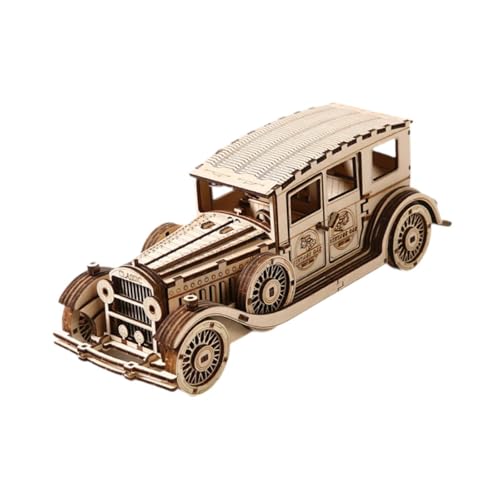 ＡＷＨＡＯ 3D -Holzpuzzle -Modellauto -Kit, Retro -Auto -Modellgebäude, mechanisches Holzmodell für Kinder von ＡＷＨＡＯ