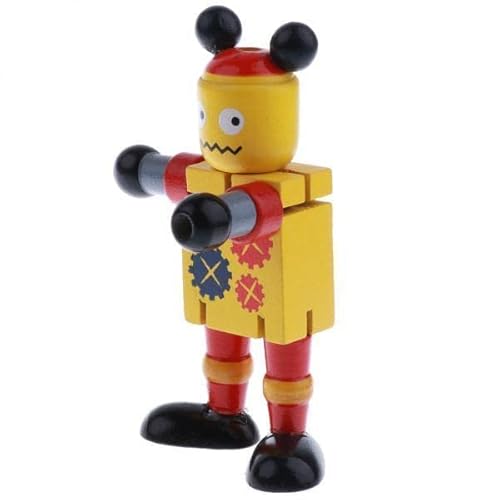 ＡＷＨＡＯ 3X Hölzerne Walnusspuppen Roboter Action Spielzeug Flexibler Joint Poable von ＡＷＨＡＯ