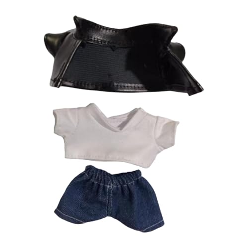 AWHAO 3er Set Puppenkleidung mit Lederjacke Und T Shirt Hose für 15 17cm Große Puppen AWHAO 3er Set Puppenkleidung mit Lederjacke Und T Shirt Hose für 15 17cm Große Puppen von AWHAO