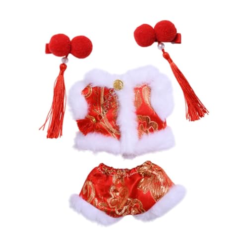 AWHAO 4 Stück Puppenkleidung zum Neujahr, inklusive Mantel und Hosen sowie Haarnadeln für 15–17 cm große Figuren AWHAO 4 Stück Puppenkleidung zum Neujahr, inklusive Mantel und Hosen sowie Haarnadeln für 15–17 cm große Figuren von AWHAO