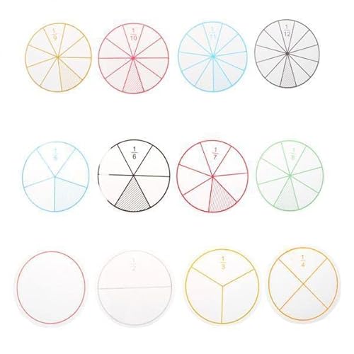 AWHAO 4X 12pcs Mathematikfraktionen Spielzeug Nummerierte Brüche Kreise AWHAO 4X 12pcs Mathematikfraktionen Spielzeug Nummerierte Brüche Kreise von AWHAO